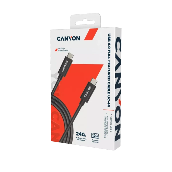 Кабель Canyon UC-44 (USB Type-C, 1 м, черный)