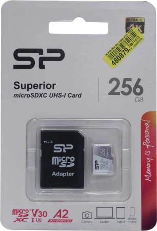 Карта памяти Silicon-Power Superior 256GB microSDXC SP256GBSTXDA2V20SP (с адаптером)