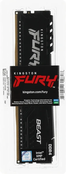 Оперативная память Kingston 32GB FURY Beast DDR4 KF432C16BB/32 (3200МГц, XMP)