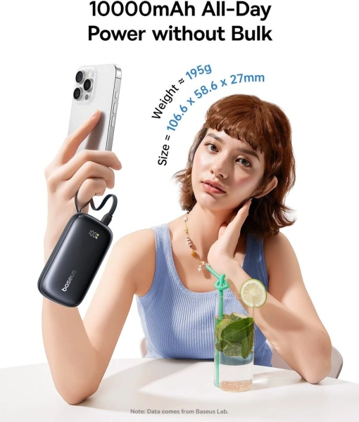 Внешний аккумулятор Baseus EnerFill FC21 Qpow 3 Ultra 10000mAh 22.5W (черный)