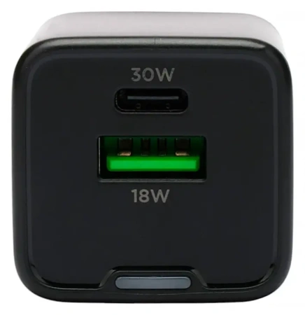 Сетевое зарядное Cablexpert MP3A-PC-64 GaN (Type-A/Type-C, 30Вт, черный)
