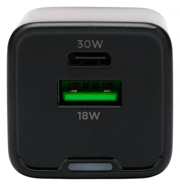 Сетевое зарядное Cablexpert MP3A-PC-64 GaN (Type-A/Type-C, 30Вт, черный)