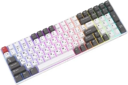 Беспроводная клавиатура Royal Kludge RK100 RGB (белый/серый/красный, RK Red)