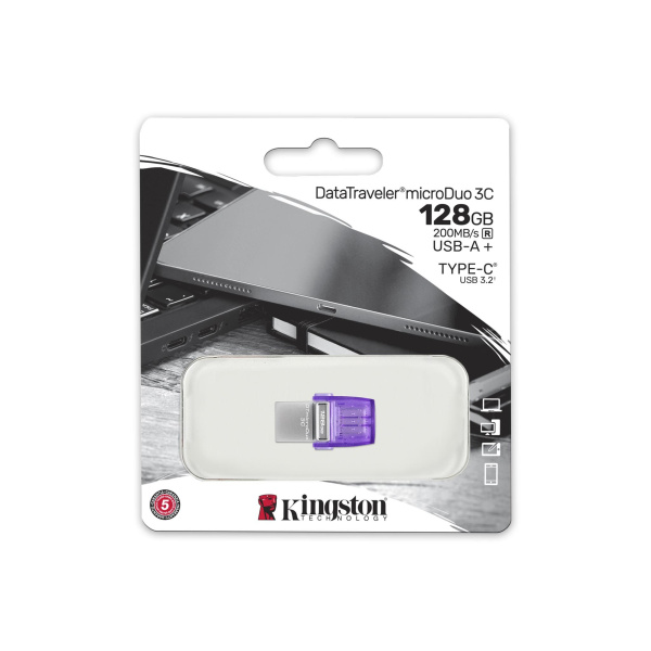 Флэшка Kingston DataTraveler MicroDuo 3C 128GB USB 3.2 Gen 1 Type-A/Type-C