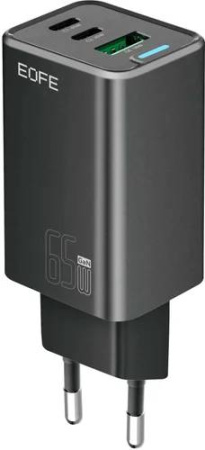 Сетевое зарядное устройство EOFE E603 GaN (Type-A/Type-C, 65W, чёрный)