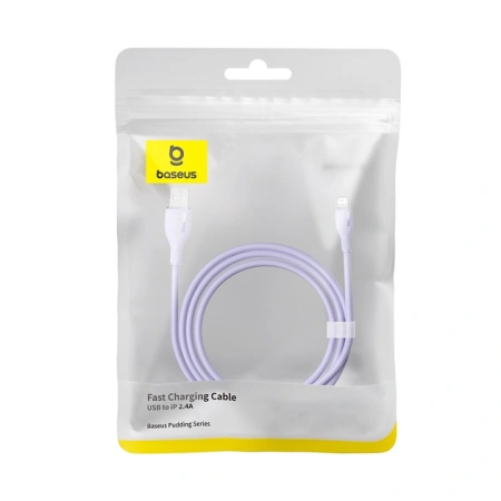 Кабель USB Type-A - Lightning Baseus Pudding Fast Charging (USB 2.0, 2м, фиолетовый)