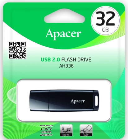 Флешка 32GB Apacer AH336 USB 2.0 AP32GAH336B-1 (черный)