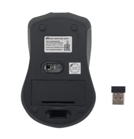 Мышь беспроводная Ritmix RMW-555, оптическая, 1 000 dpi (черный/синий)