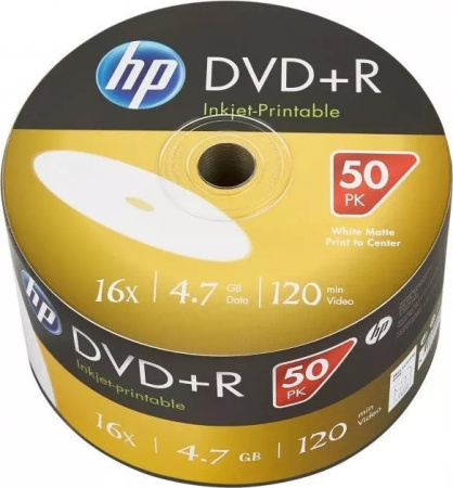 Набор дисков DVD-R HP Inkjet-Printable 4.7Gb 16x 69304 (50 шт)