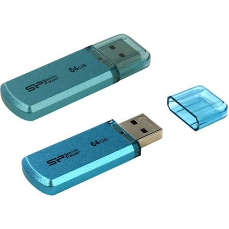 Флешка 64Гб Silicon-Power Helios 101 SP064GBUF2101V1B (USB 2.0, синий)