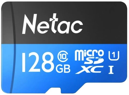 Карта памяти Netac 128GB P500 Standard microSDXC NT02P500STN-128G-R (с адаптером)