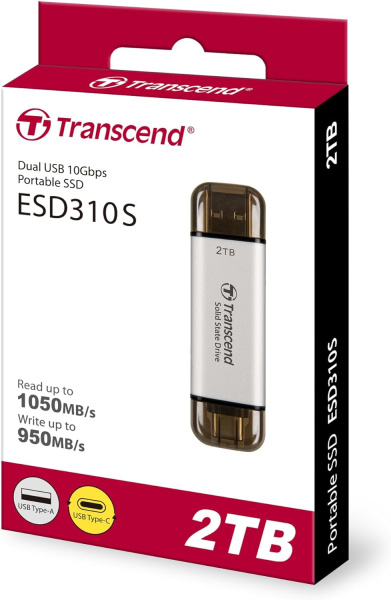 Внешний SSD-накопитель Transcend ESD310 2TB TS2TESD310S (серебристый)