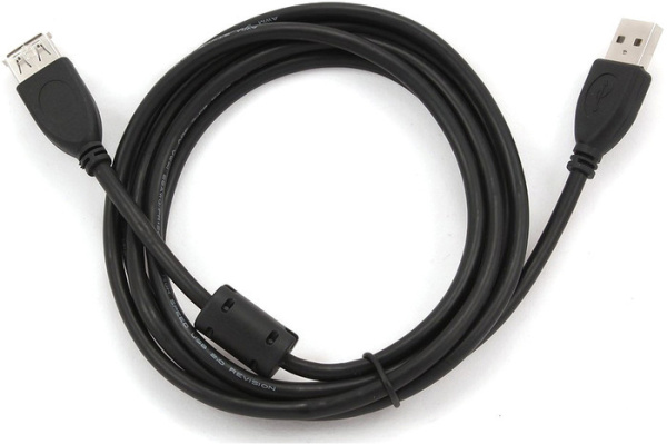 Удлинитель USB Type-A Cablexpert CCF-USB2-AMAF-6 (USB 2.0, AM-AF, 1.8 м, черный)