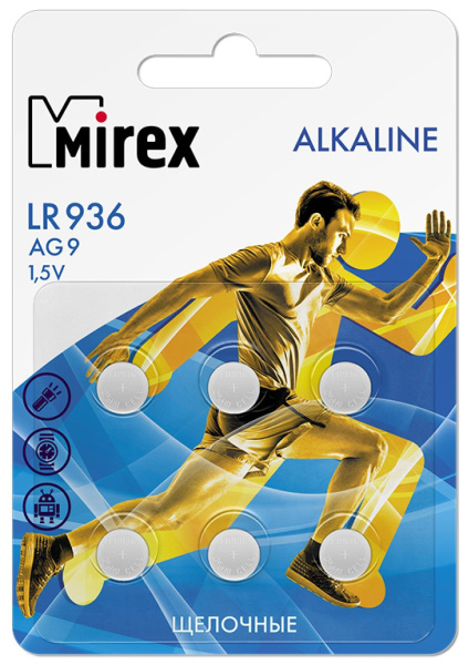 Батарейки Mirex LR936 6 шт. 23702-LR936-E6