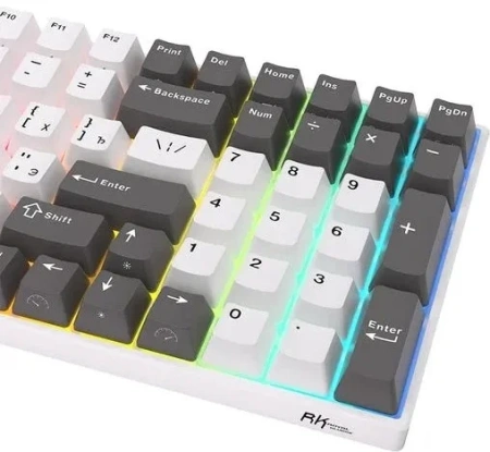 Беспроводная клавиатура Royal Kludge RK100 RGB (белый/серый/красный, RK Red)