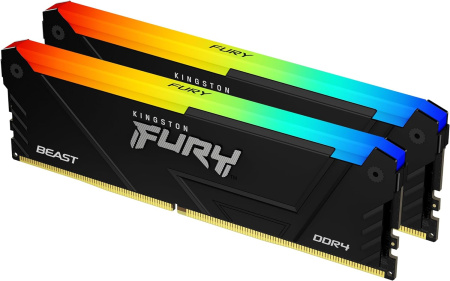 Оперативная память Kingston 2x8ГБ FURY Beast RGB DDR4 KF436C17BB2AK2/16 (3600МГц, XMP)