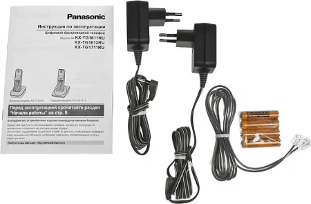 Радиотелефон Panasonic KX-TG1612RUH (база + 2 трубки, цвет серый)