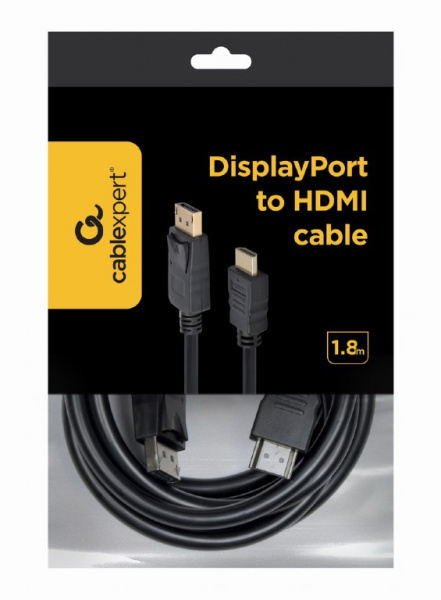 Кабель DisplayPort - HDMI Cablexpert CC-DP-HDMI-6 (1.8м, черный, однонаправленный)