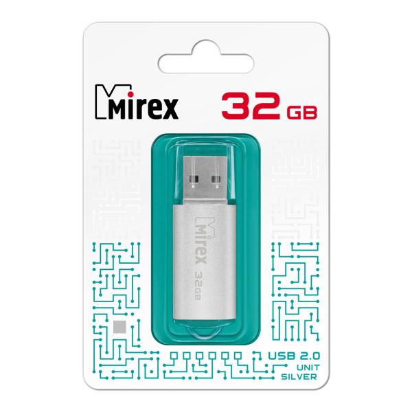 Флешка 32GB USB Flash Mirex UNIT (Серебристый) 13600-FMUUSI32