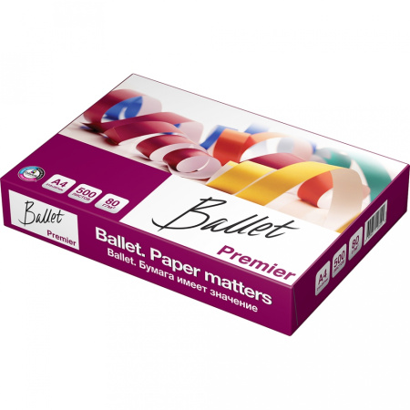 Бумага Ballet Premier A4, 80г/м, 500л, класс А