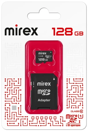 Карта памяти Mirex 128GB microSDXC 13613-AD10S128 (с адаптером)