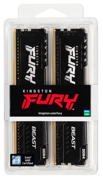 Оперативная память Kingston 32GB FURY Beast DDR4 KF432C16BB1K2/32WP (3200МГц, XMP)