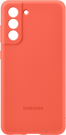 Чехол Samsung Silicone Cover S21 FE (коралловый) EF-PG990TPEGRU