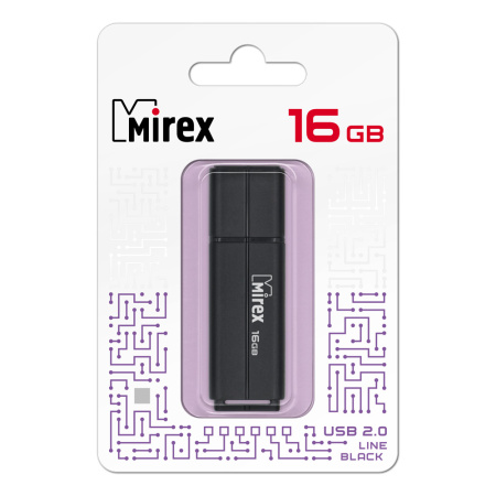 Флешка 16Gb USB Flash Mirex Line (Черный) 13600-FMULBK16