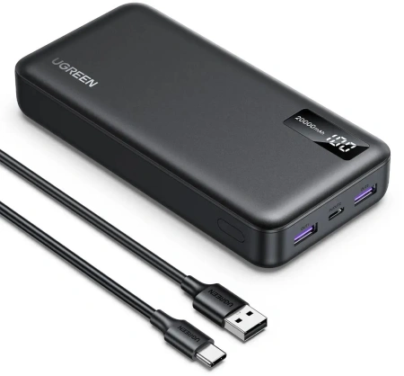Портативное зарядное устройство Ugreen PB312 20000mAh (темно-серый)