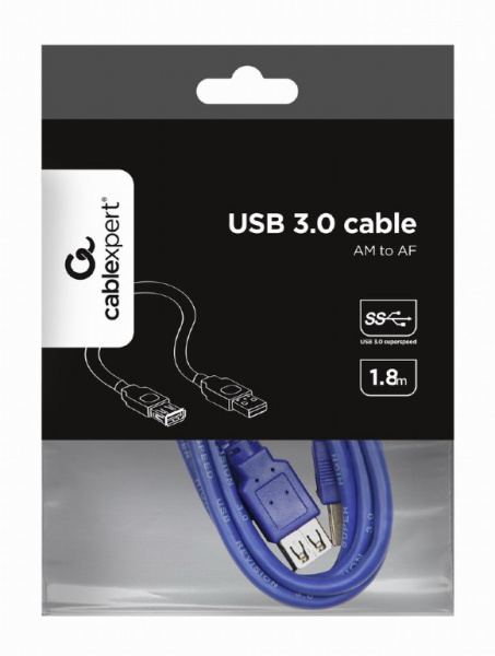 Удлинитель USB Type-A Cablexpert CCP-USB3-AMAF-6 (USB 3.2, AM-AF, 1.8 м, синий)