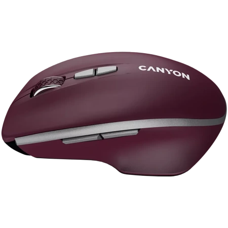 Мышь Canyon MW-21 (оптическая, 1600 dpi, 7 кнопок, бордовая)