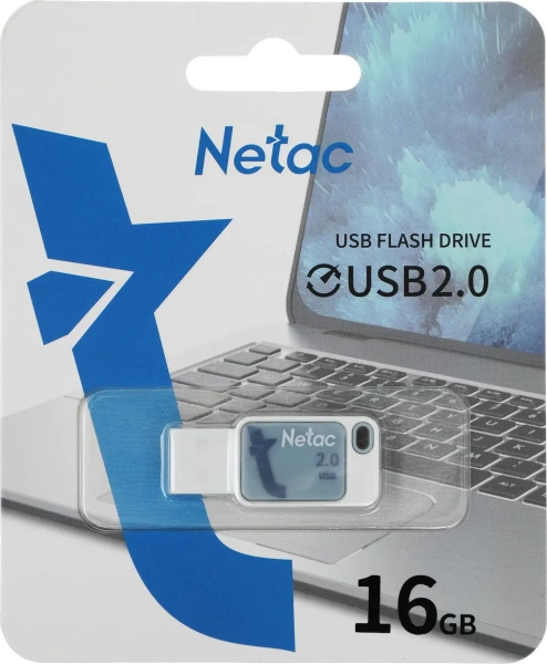 Флешка 16GB Netac UA31 FlashDrive (USB2.0, синий)