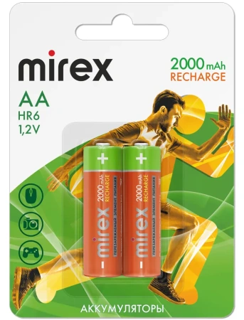 Аккумуляторы Mirex АА HR6 2000mAh 23702-HR6-20-E2 (2 шт)