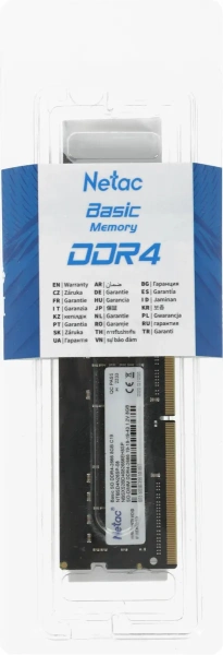 Оперативная память Netac Basic 8GB DDR4 NTBSD4N26SP-08 (2666МГц, SO-DIMM)