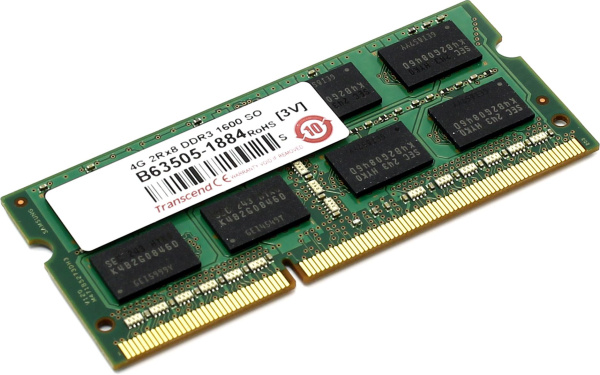 Модуль памяти 4GB 1600MHz DDR3 SODIMM (16-чипов, многочиповый модуль работает на старых чипсетах)