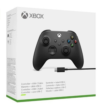 Беспроводной контроллер Xbox Carbon Black (EU version, model 1914) + USB-С Cable