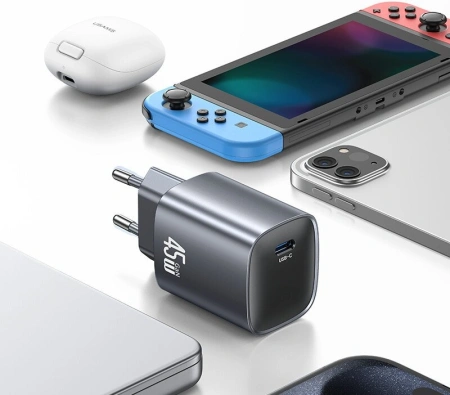 Сетевое зарядное Usams CC323 T66 45W GaN (черный)