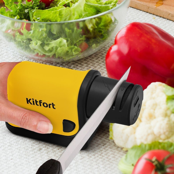 Электроточилка для ножей Kitfort KT-4099-3 (желтый)
