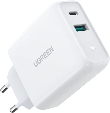Сетевое зарядное устройство UGREEN CD170 60468 (Type-A/Type-C, 36W, белый)