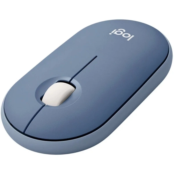 Мышь Logitech M350 Pebble (оптическия, 1000 dpi, 3 кнопки, цвет blueberry)