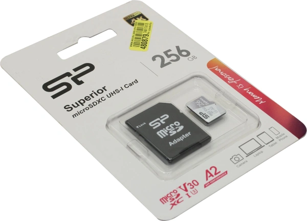 Карта памяти Silicon-Power Superior 256GB microSDXC SP256GBSTXDA2V20SP (с адаптером)